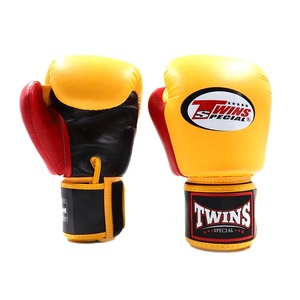 Guantes de Boxeo Profesionales Hechos a Medida, de Cuero Vacuno Genuino Twins, con Diseño de Logotipo para Kick Boxing - Product Image 1