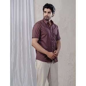 Camisa de Hombre de Manga Corta 100% Algodón Estampada, Casual y de Esmoquin, Corte Ajustado, Tejido Popelina Transpirable, Moda ODM - Product Image 5