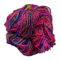 Fil de soie sari recyclé ou fil de soie de l'Himalaya filé à la main déchets de soie de mûrier fil pour tissage touffetage tricot crochet art & artisanat
