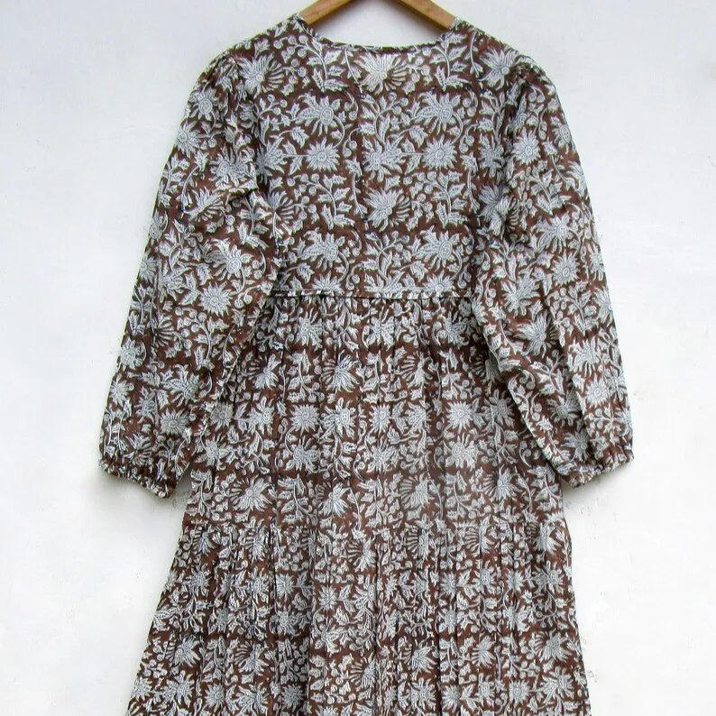 Summer Dress Women Maxi Trendy Resort Wear Rayon batik dress Wholesale Batik Rayon Kaftan Indo Beach Dress