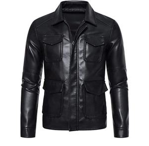 Chaqueta de Cuero Casual a la Moda para Hombre, Ropa de Invierno con Material de Buena Calidad, Servicio Personalizado OEM - Product Image 2