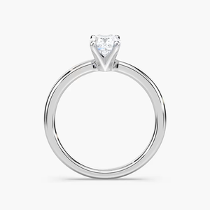 Bague de fiançailles en diamant de laboratoire taille coussin allongé de 1,00 carat, sertie solitaire, or massif 14 carats, bague de mariée classique pour femme - Product Image 3
