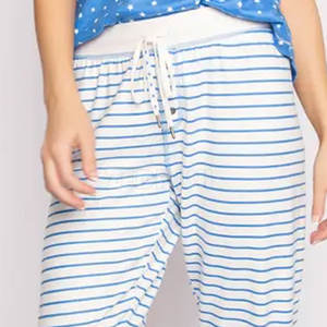 Best Selling <b>Women's</b> Flat Front Summer <b>Trouser</b> Custom Logo Design with <b>Elastic</b> Mid <b>Waist</b> Closure Online Sale - Product Image 3