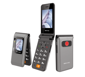 Téléphone portable à clapet 4G LTE avec fonction HAC et SOS pour personnes âgées, avec base de charge en option - Product Image 1