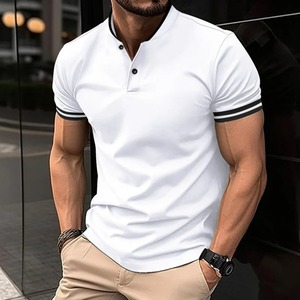 Verano barato manga corta verano hombres Casual Polo camisa Oficina moda cuello camiseta hombres transpirable Polo camisa - Product Image 5