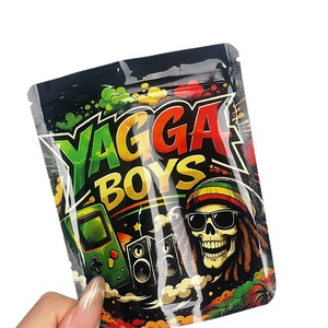 Bolsas de Mylar Negras Brillantes de 3.5g con Cierre Hermético, Impresión Personalizada, para Almacenamiento y Empaque - Product Image 3