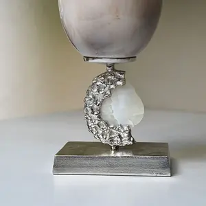 ชุดเชิงเทียนและโคมไฟโลหะทำจากอลูมิเนียมทันสมัยสำหรับงานแต่งงานหรูหราโต๊ะทานอาหารเย็นพร้อมโคมไฟเทียน - Product Image 4