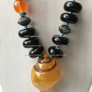 Hip Hop mode unisexe collier personnalité coloré perles de cristal naturel collier résine collier fête cadeau bijoux de mode - Product Image 3