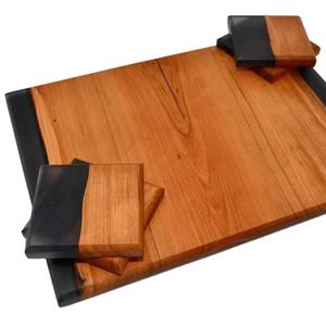 Planche à découper en palissandre et résine River Red Gum Planche à découper personnalisée en gros Blocs à découper blancs et bruns - Product Image 2