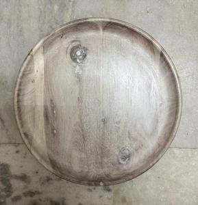 Bandeja Redonda de Madera de Mango, Grano Natural, Estilo Rústico Ligero, Plato Decorativo de Madera, Plato para Servir, Bandeja para Mesa de Cocina - Product Image 6