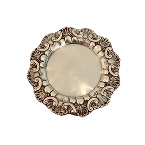 Assiette de présentation octogonale élégante en métal argenté avec motif texturé scintillant, écologique, pour mariage et décoration de table de fête - Product Image 6