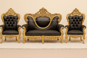 Trending Indian Wedding Furniture UK Royal Golden Throne Sofa Set DST Exports Luxury Asian Wedding Reception Stage Precio de fábrica - Product Image 4