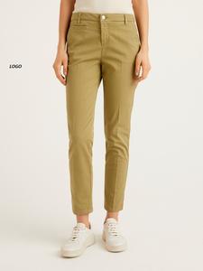 Pantalon Chino uni Slim Fit femmes été pantalon droit femme survêtement pantalon élastique sueur Chinos pantalon respirant - Product Image 3