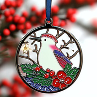 Markenlogo Weihnachts baum dekoration Weihnachts metall benutzer definierte Emaille Ornament