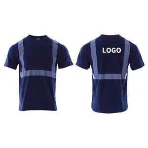 เสื้อสะท้อนแสงสะท้อนแสงทำงานเสื้อยืดผู้ชายทรงสูงแขนสั้นมองเห็นง่าย - Product Image 1