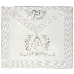 Tablier Master Mason Blue Lodge Blanc Brodé à la Main Logo Personnalisé Maçonnique Regalia Tissu Cousu Personnalisable Couleurs 3D LED - Product Image 1