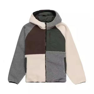 Veste d'hiver pour homme sur mesure avec logo tissé, fermeture éclair, doublure chaude en polaire sherpa, col montant en polaire pour homme - Product Image 1