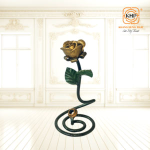 KHP Vietnam Handcrafted Metal Rose Artistic Wrought Iron Romantic <b>Gift</b> For Home Decor & Wedding Anniversary Antique - Product Image 4