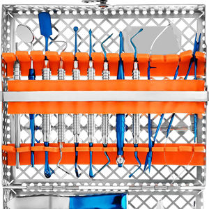 Blue/Silver <b>Set</b> of 19 Dental Instruments Kit <b>Sets</b> Tools <b>Pliers</b> Sterilization Tray Ergonomic Grip German Stainless Steel Kit Pack - Product Image 4