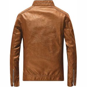 Chaqueta de cuero con cremallera informal para hombre de otoño invierno de calidad profesional - Product Image 3