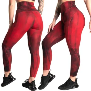 Leggings femininas mais vendidas de alta qualidade plus size, cor vermelha, design personalizado, mais novas, moda esportiva de sobrevivência