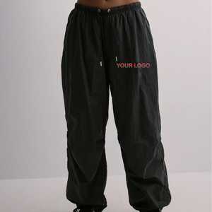 OEM/ODM 100% pantalones de chándal impermeables de nailon ligeros con cordones pierna recta ajuste relajado transpirable Hip Hop Joggers - Product Image 1