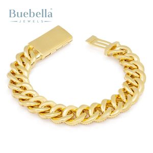 Gran oferta, pulsera cubana Miami de 15mm para hombre, oro de 18 quilates y plata 925 chapada con piedra de moissanita para regalos y fiestas - Product Image 3
