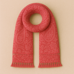 Étole rectangulaire longue beige de qualité supérieure, 100% laine et rayonne, broderie à pois, légère, séchage rapide, respirante, hiver - Product Image 1