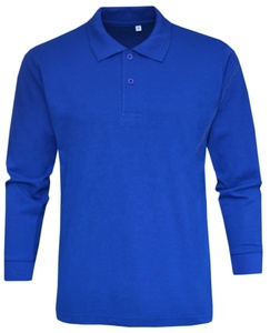 Alta calidad de los hombres de manga larga 100% algodón 180gsm Piqué telas al por mayor Bangladesh fábrica polos - Product Image 1