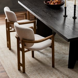 Chaise de salle à manger minimaliste de luxe moderne Accoudoirs rembourrés souples Chaise de salle à manger à structure en bois de frêne pour restaurants de salle à manger - Product Image 3