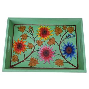 Bandeja de ensalada impresa personalizada de forma cuadrada para centro de mesa Bandeja de servicio de madera de Venta caliente con embalaje estándar de impresión personalizada - Product Image 3