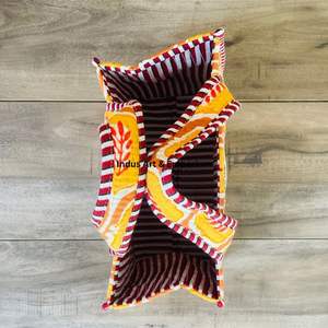 Sac fourre-tout mini réversible en coton matelassé imprimé à la main, écologique, durable, robuste, pour les courses - Product Image 4