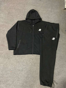 Survêtements surdimensionnés pour hommes en coton d'hiver pour hommes imprimés broderie usée sweat-shirt ensembles de survêtements lavés à l'acide - Product Image 3