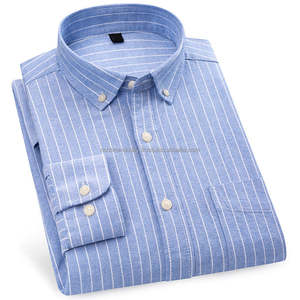 Popular <b>Long</b> <b>Sleeve</b> Strip Design <b>White</b> Collar With Button square Cuff <b>Men</b> <b>Shirts</b> Hot Sale 2026 Striped <b>Men's</b> <b>Shirts</b> - Product Image 2