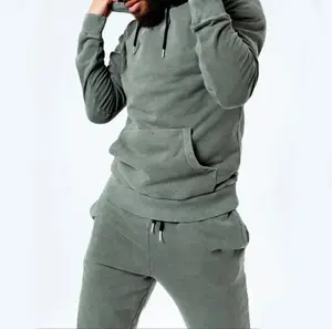 Survêtements délavés à l'acide Survêtements délavés au soleil zippés Ensembles de sweats à capuche et de pantalons de survêtement Survêtements en coton à 100% % - Product Image 1