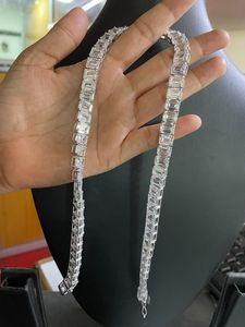 <b>Iced</b> <b>Out</b> Emerald Cut VVS Moissanite Diamond Hip Hop Luxury 925 Sterling Silver Unique Statement <b>Chain</b> For Unisex Party Wear - Product Image 3