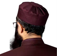 Chapeau de prière islamique Kufi en velours Umar de qualité supérieure, 100% polyester, léger, fait main, pour adultes, accessoires printemps-été