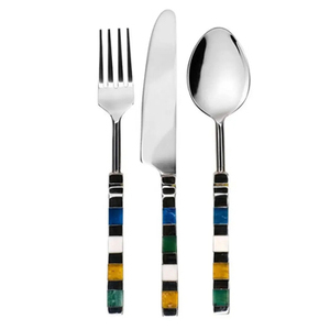 Ensemble de couverts élégant avec poignées en nacre. Conception unique en acier inoxydable pour mariages à domicile et restaurants - Product Image 1