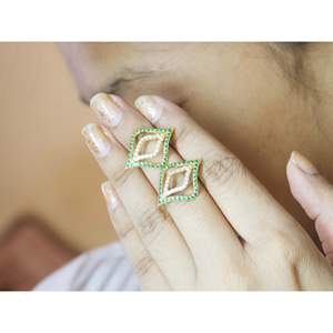 Pendientes de tuerca de mariposa de oro amarillo de 14K, Diamante Esmeralda natural, chapado en oro blanco, moda principal de 18K para compromiso, certificado IGI - Product Image 1