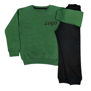 Conjunto de pantalones con Sudadera estampada sólida de primavera ecológica transpirable de talla grande Unisex para niños, ropa de calidad superior para niños - Product Image 4