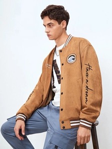 Chaquetas Letterman al por Mayor, Chaqueta Bomber de Béisbol de Diseñador de Alta Calidad para Hombre, Estilo Casual de Lona a la Moda, Cuello Alto, Invierno - Product Image 3