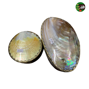 Plato decorativo de oro ostra Placa de nácar, plato de conchas marinas versátil para caviar, plato de nácar para exportación - Product Image 2