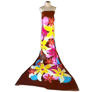 100% rayonne une pièce élégante plage Sarong ornement floral peint à la main avec de larges sélections de couleurs paréo élégant - Product Image 3