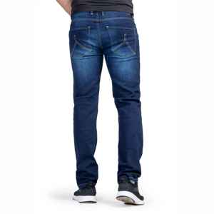 Pantalon en jean bleu classique pour hommes, coupe ajustée, extensible, design décontracté, coupe régulière, épaisseur légère en toile pour toutes les tailles, vente en gros - Product Image 2