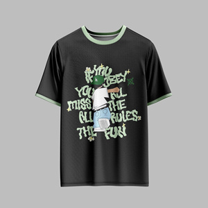 T-shirt surdimensionné en coton épais à épaules tombantes Streetwear Fabrication en vrac Logo personnalisé - Product Image 6