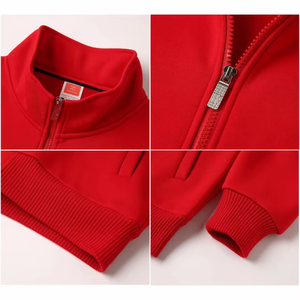 Sweat-shirt éponge à fermeture éclair avec logo personnalisé veste de fitness de haute qualité veste d'équipe décontractée à manches longues hauts livraison directe et vente en gros - Product Image 4