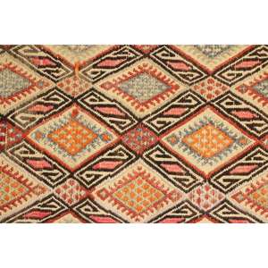 Tapis Kilim turc 1,3 x 2,8 pieds, tapis en laine vintage noir - Product Image 5