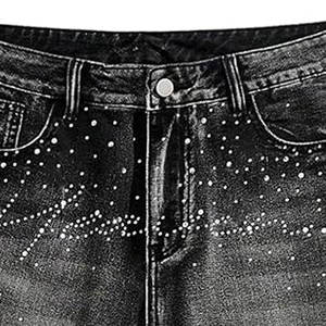 2025 pantalones cortos de moda para hombres con diamantes de imitación estilo urbano de calle OEM hombres pantalones cortos de moda casuales de diamantes de imitación - Product Image 5