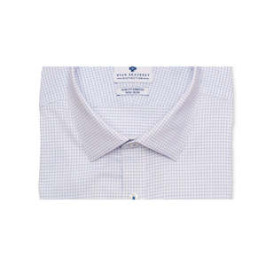 Camicia Elegante da Uomo Ryan Seacrest Distinction, a Quadri e Righe, in Popeline, Vestibilità Slim, Blu XL (15X34X35), Antipiega, per Business, ODM - Product Image 2