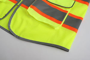 Hi Vis Men Vest Chaqueta de advertencia de seguridad al aire libre con máxima comodidad Chaleco reflectante de alta visibilidad para fines de tráfico - Product Image 6